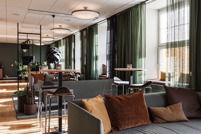 Konferensvåningen Vingen, Lounge område med soffor.